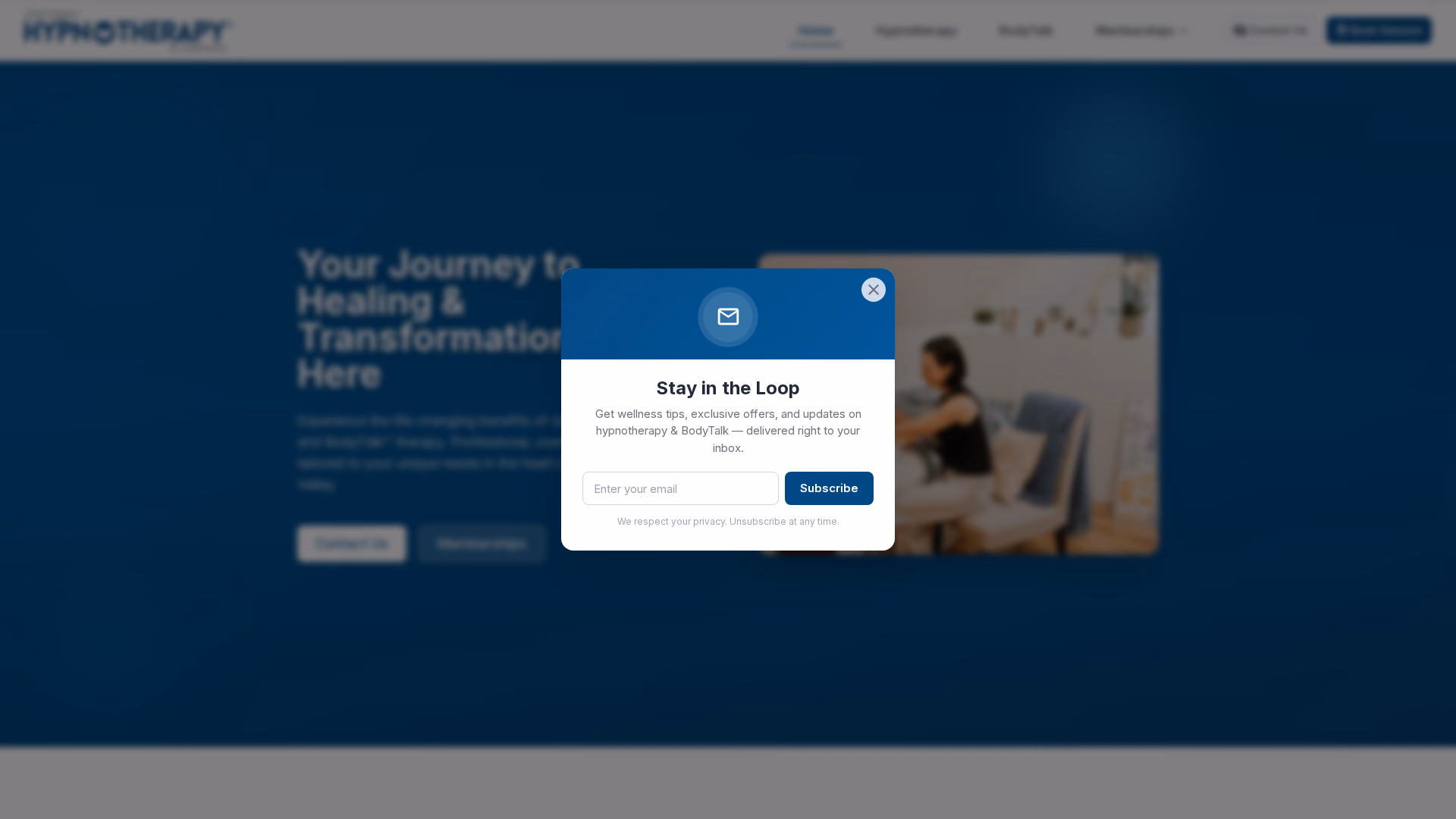 Okanagan Hypnotherapy & Wellness about us page (desktop)